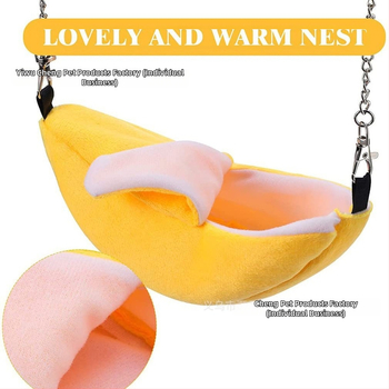 Κρεμαστή φωλιά για χάμστερ από απαλό βαμβάκι, μπανάνα-σχήμα, για ενήλικα χάμστερ