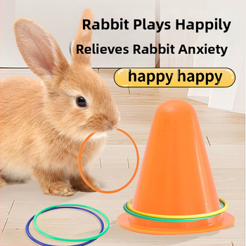 Μασητικό παιχνίδι για κουνέλια και μικρά ζωά για ανακούφιση από τη βαρεμάρα, με δαχτυλίδι και γρίφους, σχέδιο κουβά