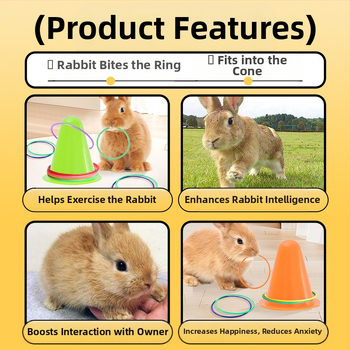 Μασητικό παιχνίδι για κουνέλια και μικρά ζωά για ανακούφιση από τη βαρεμάρα, με δαχτυλίδι και γρίφους, σχέδιο κουβά