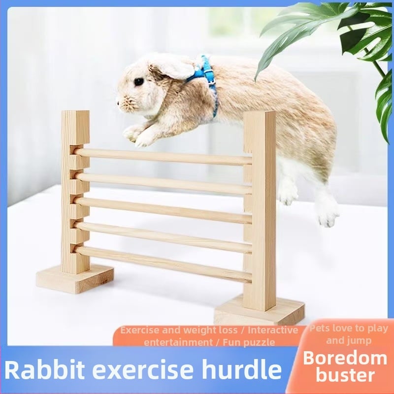 Дървена пръчка за скачане за малки домашни любимци — разглобяема обучителна пръчка за зайци и морски свинки