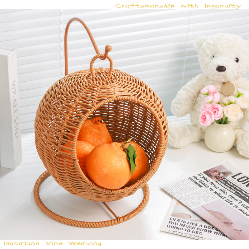 TW100 Plastmasas pakaramais grozs augļiem un dārzeņiem — rotaļīgs multfilmas stila, kolijevas formas dizains, paredzēts augļiem, dārzeņiem, kosmētikai/juvelierizstrādājumiem un austiņu kabeliem