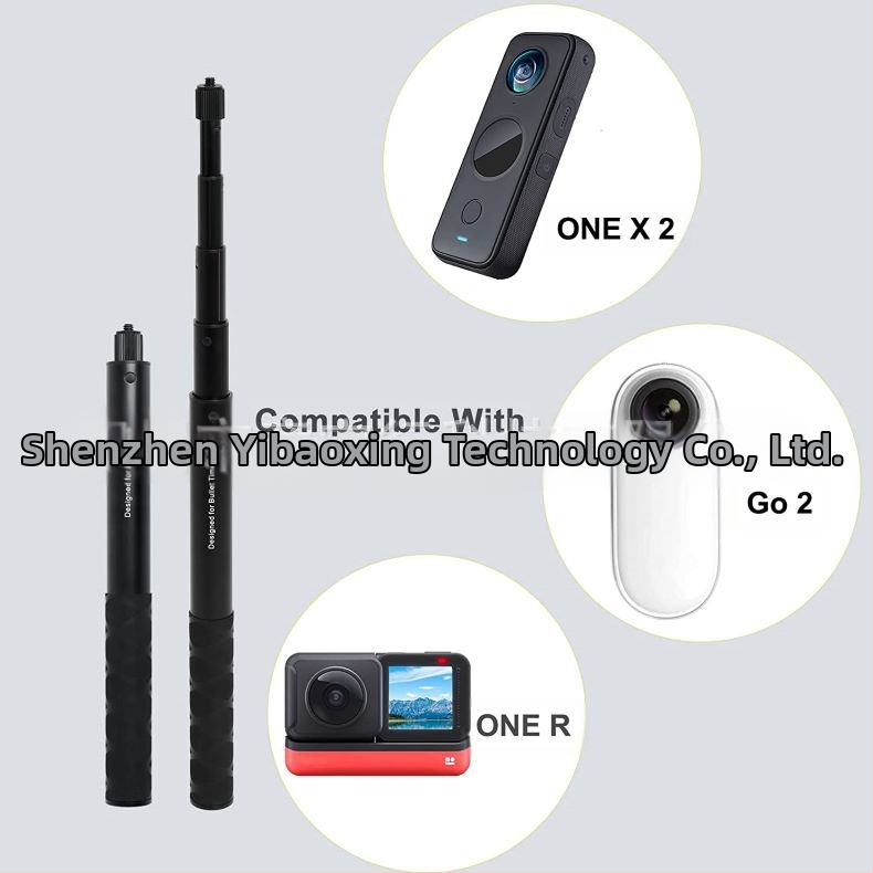 Neviditeľný protišmykový skladací selfie tyč pre Insta360 ONE X3, ONE X2, ONE R a GoPro, zliatina a uhlíkové vlákno