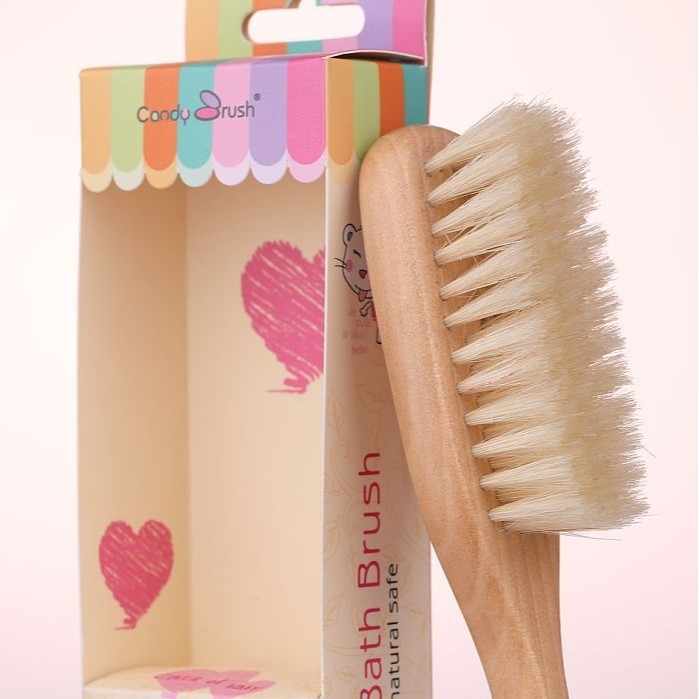 Vannas un masāžas suka – beķa koks, mīkstas sari, pārnēsājamā, Candy Brush CB-1039, universāla lietošana