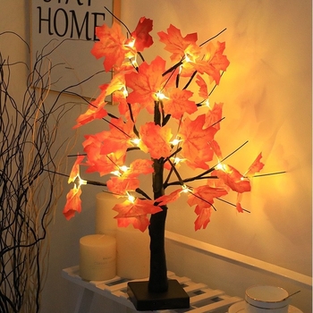 Декоративна настолна LED лампа във формата на кленов лист – 24 LED, 2700K, 10000 lm, IP42, модел HR-T02