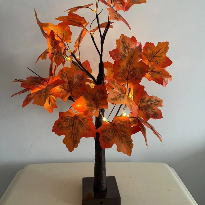 Διακοσμητικό LED τραπεζιού με φύλλο σφενδάμου – 24 LED, 2700K, 10000 lm, IP42, Μοντέλο HR-T02