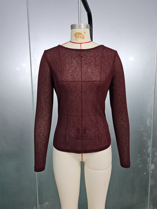 T-krekls ar garām piedurknēm, Slim fit, poliestera-spandeksa maisījums, vienkrāsains, standarta garums