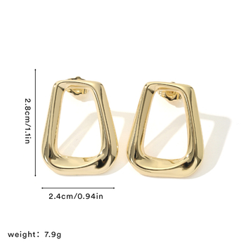 Γεωμετρικά σκουλαρίκια από χαλκό, ηλεκτροπλατιωμένα, για γυναίκες, άνοιξη 2025