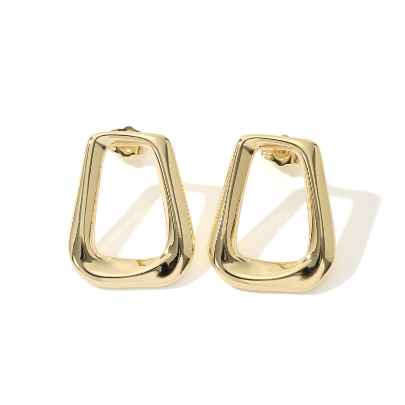 Γεωμετρικά σκουλαρίκια από χαλκό, ηλεκτροπλατιωμένα, για γυναίκες, άνοιξη 2025