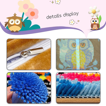 DIY párnahuzat hímzőkészlet – gomba motívum, akril szál, testreszabás támogatott, skandináv stílus, 43-as sorozat