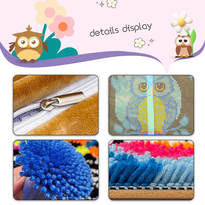 DIY párnahuzat hímzőkészlet – gomba motívum, akril szál, testreszabás támogatott, skandináv stílus, 43-as sorozat