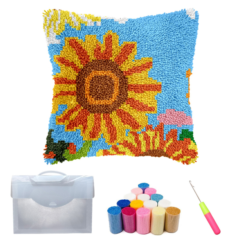 DIY párnahuzat hímzőkészlet – gomba motívum, akril szál, testreszabás támogatott, skandináv stílus, 43-as sorozat