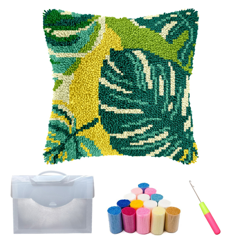 DIY párnahuzat hímzőkészlet – gomba motívum, akril szál, testreszabás támogatott, skandináv stílus, 43-as sorozat