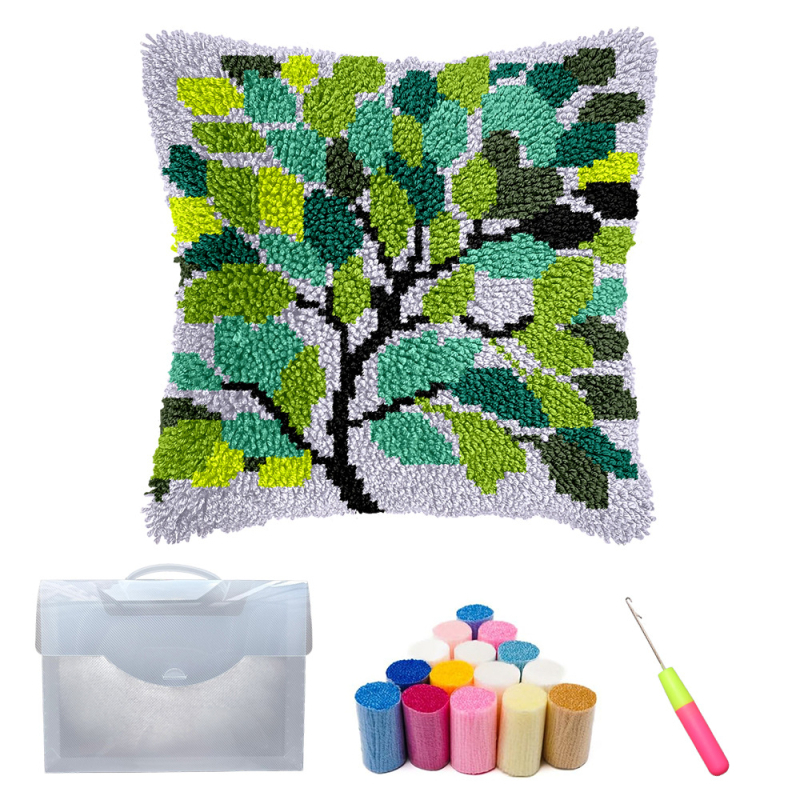 DIY párnahuzat hímzőkészlet – gomba motívum, akril szál, testreszabás támogatott, skandináv stílus, 43-as sorozat