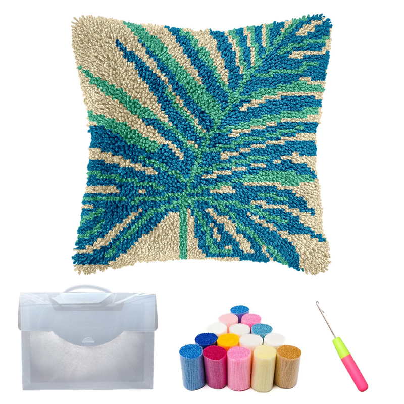 DIY párnahuzat hímzőkészlet – gomba motívum, akril szál, testreszabás támogatott, skandináv stílus, 43-as sorozat