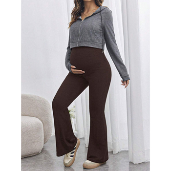 Παντελόνια ύπνου από νάιλον 100%, υπερυψωμένη μέση, φλαρέ γραμμή, ρυθμιζόμενη ελαστική ζώνη, αίσθηση πολυτέλειας