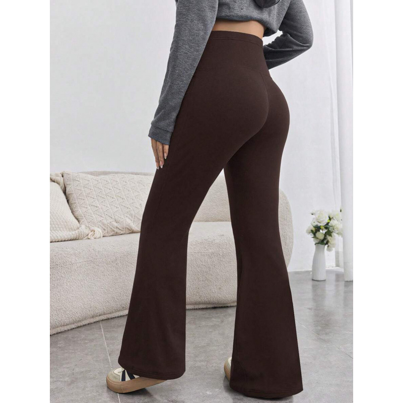 Παντελόνια ύπνου από νάιλον 100%, υπερυψωμένη μέση, φλαρέ γραμμή, ρυθμιζόμενη ελαστική ζώνη, αίσθηση πολυτέλειας