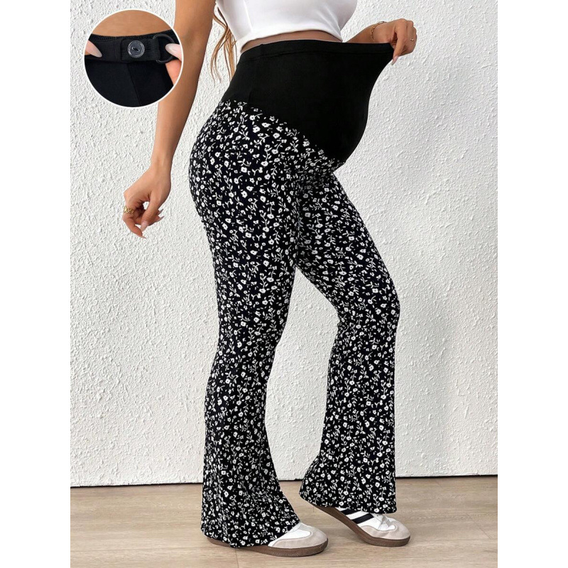 Παντελόνια ύπνου από νάιλον 100%, υπερυψωμένη μέση, φλαρέ γραμμή, ρυθμιζόμενη ελαστική ζώνη, αίσθηση πολυτέλειας