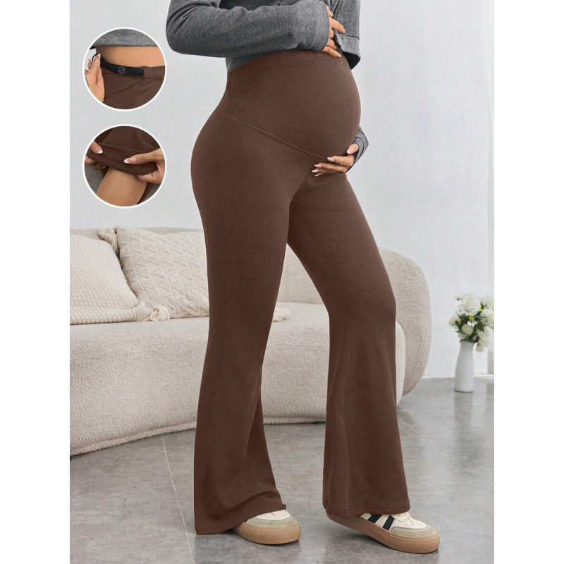 Παντελόνια ύπνου από νάιλον 100%, υπερυψωμένη μέση, φλαρέ γραμμή, ρυθμιζόμενη ελαστική ζώνη, αίσθηση πολυτέλειας