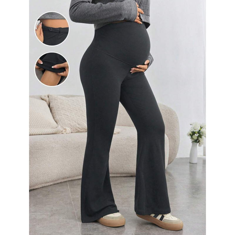 Παντελόνια ύπνου από νάιλον 100%, υπερυψωμένη μέση, φλαρέ γραμμή, ρυθμιζόμενη ελαστική ζώνη, αίσθηση πολυτέλειας