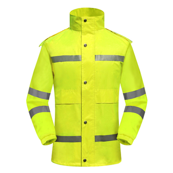 Безопасен дъждовен комплект с двойно-слойна конструкция, 210D плат, рефлективни ленти, за възрастни, произход Jiangsu