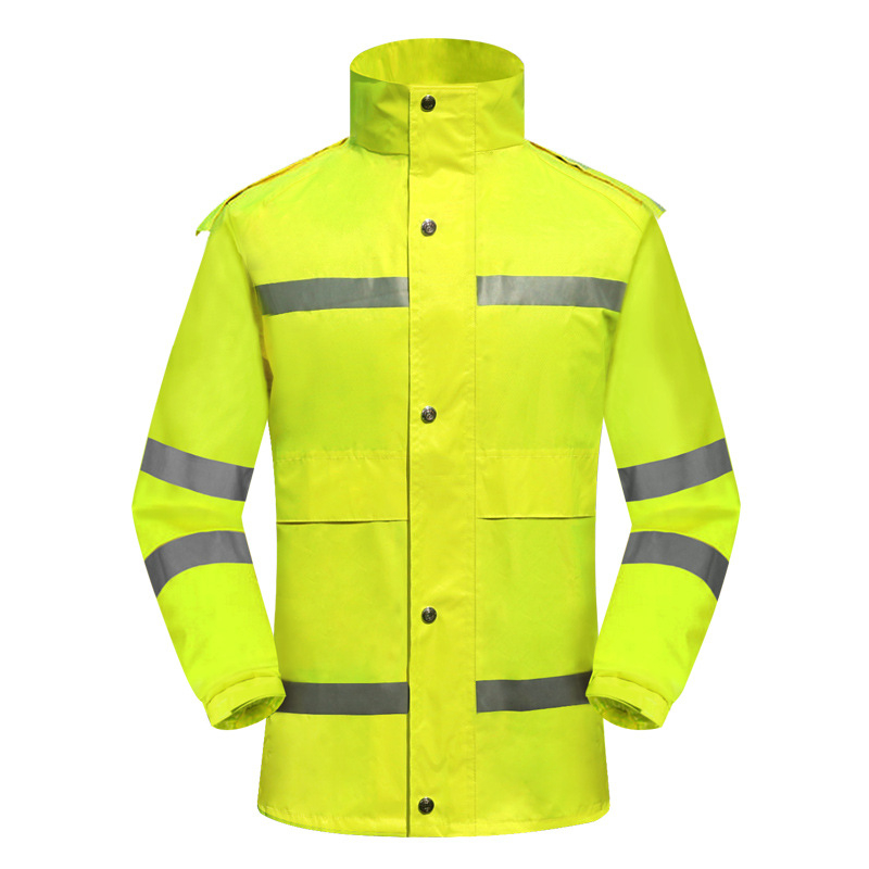 Безопасен дъждовен комплект с двойно-слойна конструкция, 210D плат, рефлективни ленти, за възрастни, произход Jiangsu