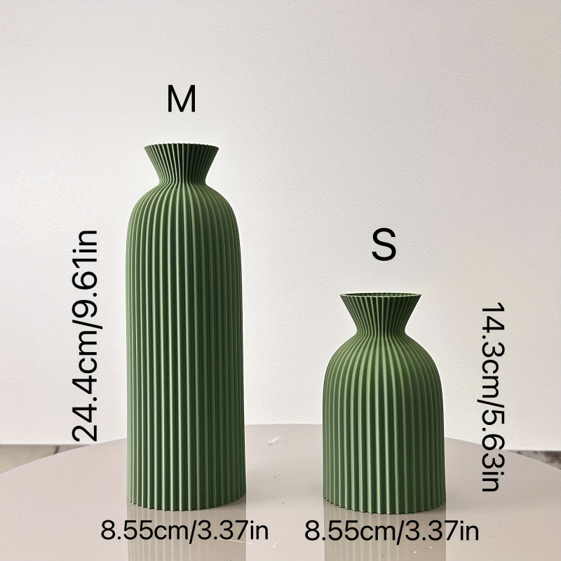 Set de vaze cu design Wave Art, vaze cilindrice din plastic, stil boem