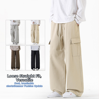 Darbo kasdieninės kelnės, plačios, ilgos, vidurio juosmuo, be diržo, raištelių užsegimas, vientisas poliesteris