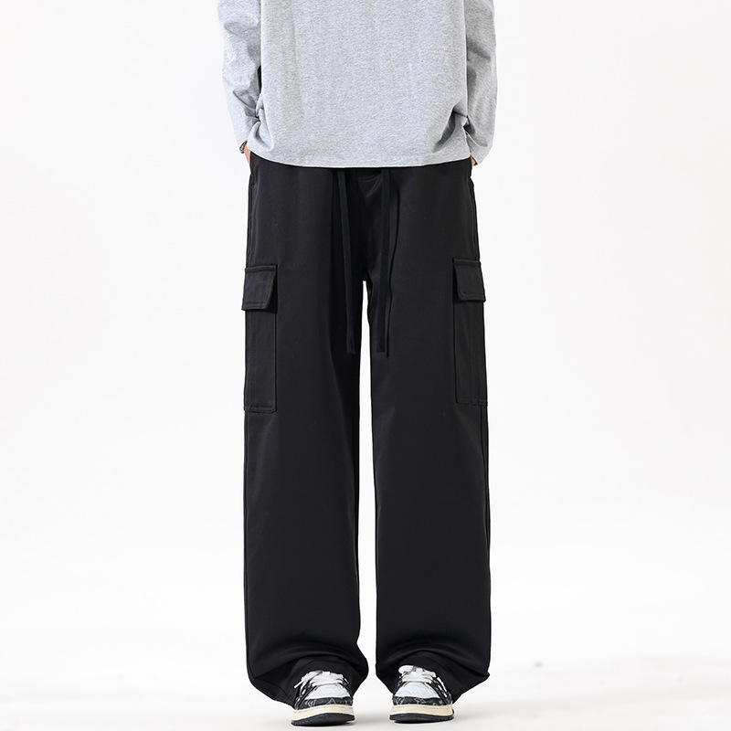 Darbo kasdieninės kelnės, plačios, ilgos, vidurio juosmuo, be diržo, raištelių užsegimas, vientisas poliesteris