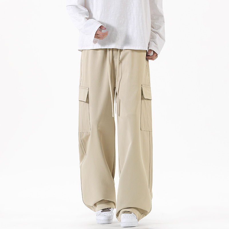 Darbo kasdieninės kelnės, plačios, ilgos, vidurio juosmuo, be diržo, raištelių užsegimas, vientisas poliesteris