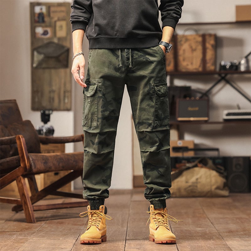 Amerikietiško stiliaus kamufliuotos darbo kelnės vyrams, daug kišenių, medvilnės-dauginių mišinio, kasdienės lauko karinės taktinės kelnės, tiesus kirpimas