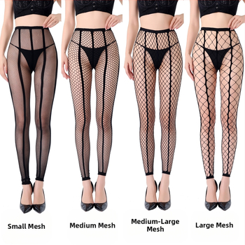 Devynių dalių tinklinės kojinės su mažomis skylutėmis, dvi linijos, permatomos, plonos, formavimui, nailonas/poliamid