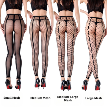 Κάλτσες από δίχτυ με εννέα τομές, μικρές οπές, δύο γραμμές, διαφανείς, λεπτές, σχήμα, νάιλον/πολυαμίδιο