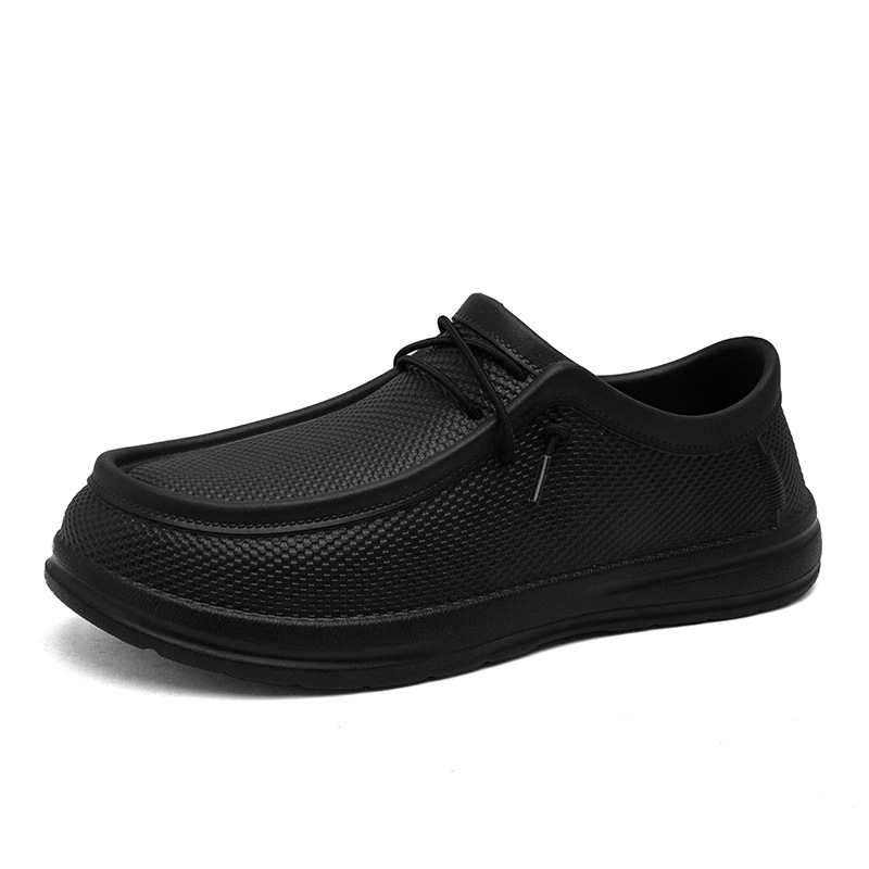 Vyriniai vasariniai loaferiai su tinkline viršutine, apvali nosis, guminė padas