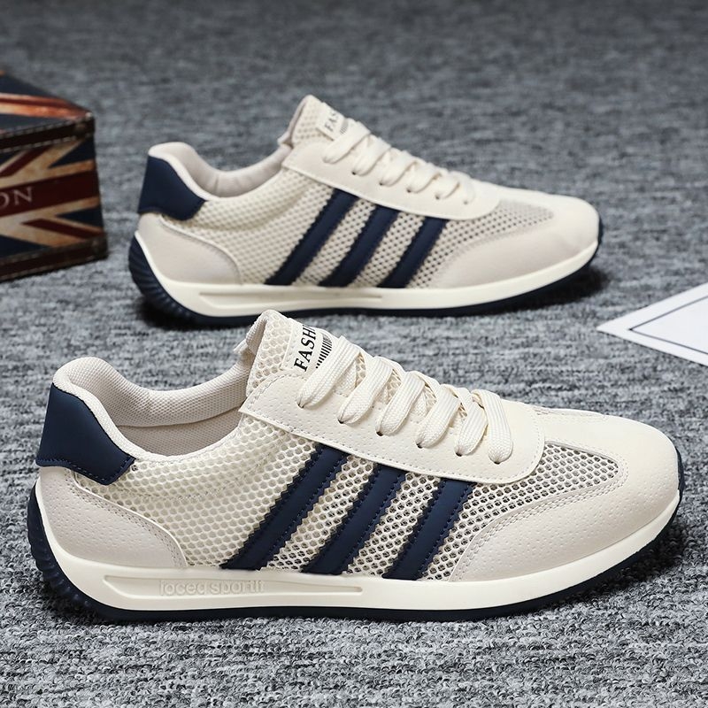 Pantofi casual pentru bărbați: partea superioară din piele + plasă, închidere cu șireturi în față, vârf ascuțit, înălțime înaltă, talpă injectată