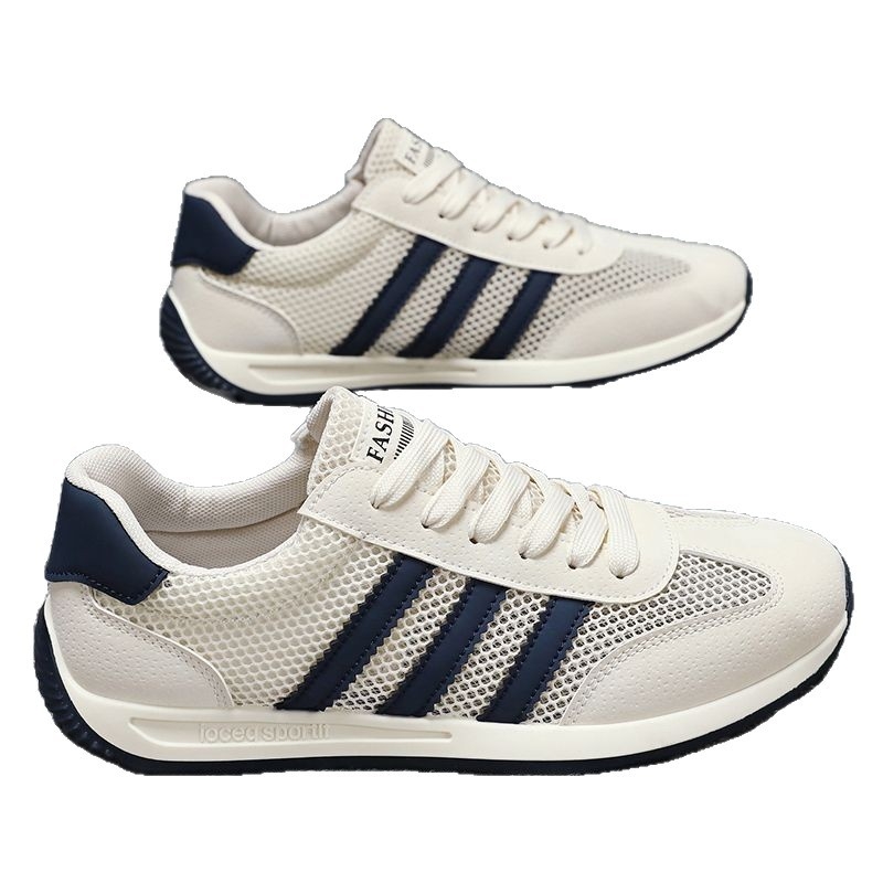 Pantofi casual pentru bărbați: partea superioară din piele + plasă, închidere cu șireturi în față, vârf ascuțit, înălțime înaltă, talpă injectată