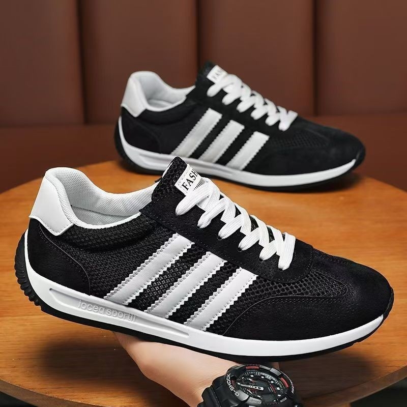 Pantofi casual pentru bărbați: partea superioară din piele + plasă, închidere cu șireturi în față, vârf ascuțit, înălțime înaltă, talpă injectată