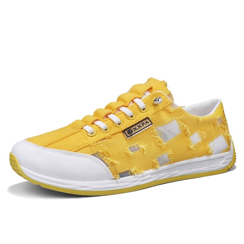 Vyriniai kasualiniai bateliai iš kvėpuojančios tekstilės viršaus, žemas profilis, apvalus priekinis, raišteliai, guminė pada, spalvų blokų dizainas vasarai