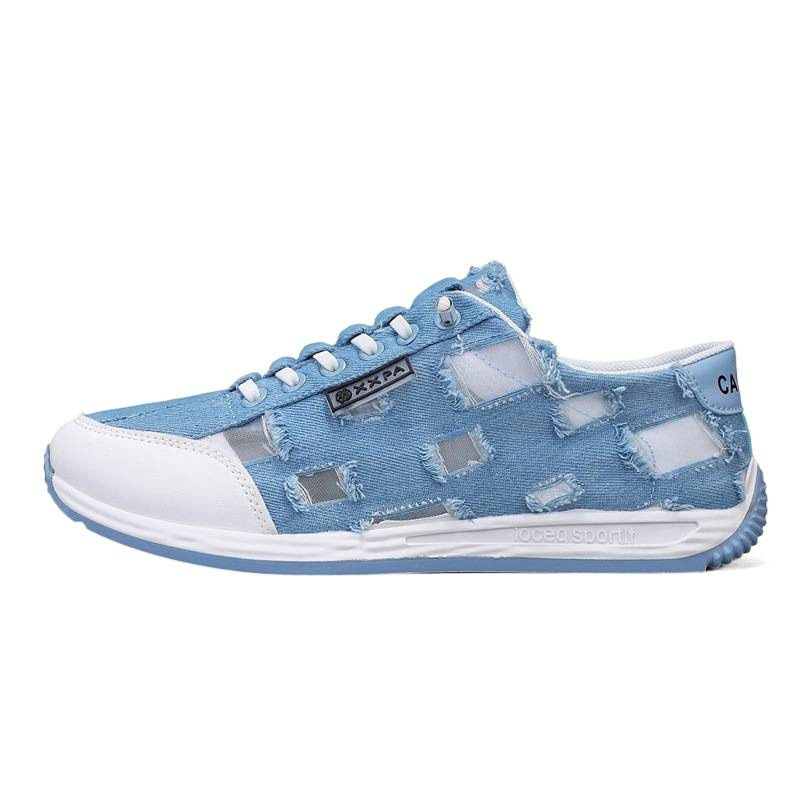 Vyriniai kasualiniai bateliai iš kvėpuojančios tekstilės viršaus, žemas profilis, apvalus priekinis, raišteliai, guminė pada, spalvų blokų dizainas vasarai