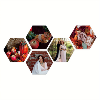 Хексагонални фото-плочки, персонализирани, пасторален стил