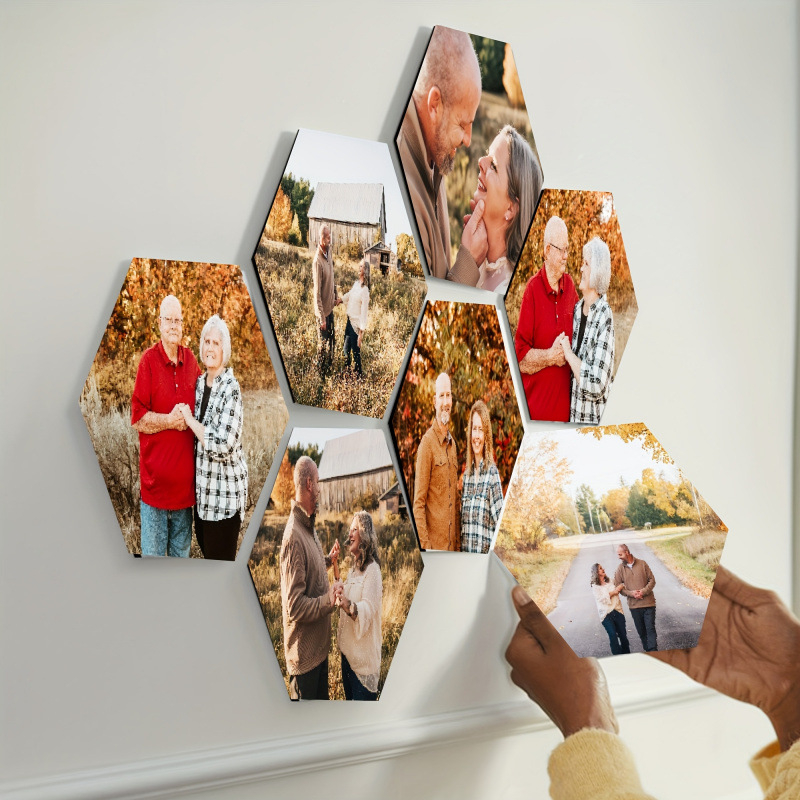 Plăci hexagonale cu fotografie imprimată, personalizabile, stil pastoral