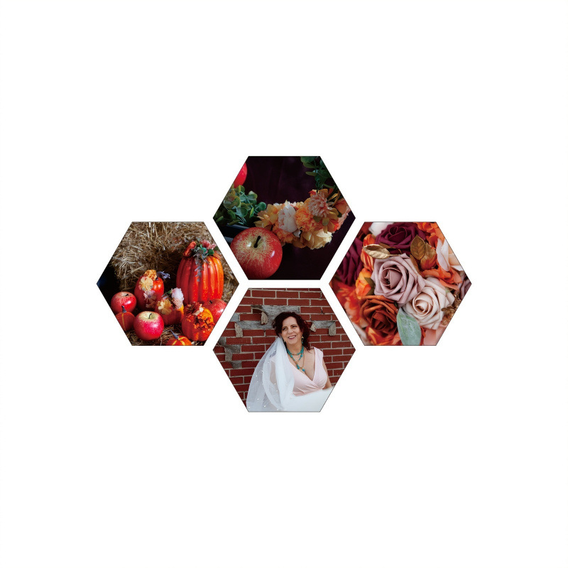 Plăci hexagonale cu fotografie imprimată, personalizabile, stil pastoral