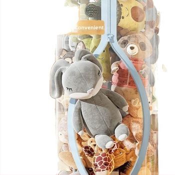 Caurspīdīgs PP uzglabāšanas konteiners mīkstajām rotaļlietām, tilpums līdz 5 L, roku pārnēsāšanai, putekļu izturīgs, vienkāršs mūsdienīgs dizains