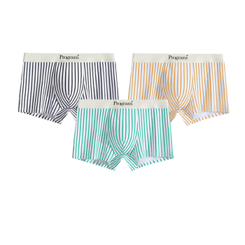 Ανδρικά μποξέρ από βαμβάκι σε πλεκτό ύφασμα – μεσαία μέση, ριγέ σχέδιο, αναπνέουν, γρήγορο στέγνωμα