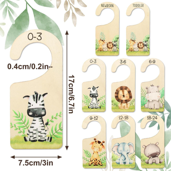 Carte de etape lunare din lemn pentru bebeluți, set de 8 bucăți, stil animale din pădure, minimalist modern; Material: Lemn de plop; Cod produs: 20240507; Categoria: Piese din lemn