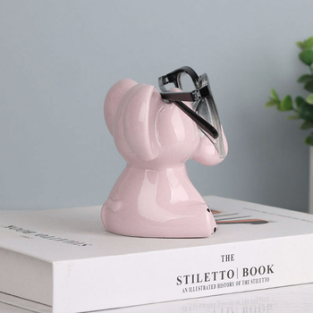 Стойка за очила със слонов мотив – пасторална декоративна керамична стойка