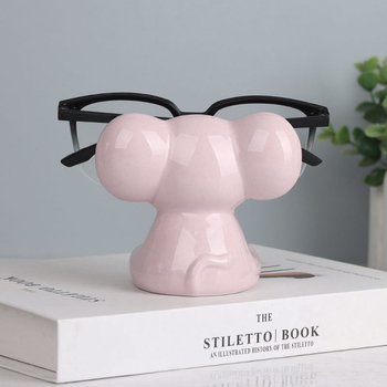 Стойка за очила със слонов мотив – пасторална декоративна керамична стойка