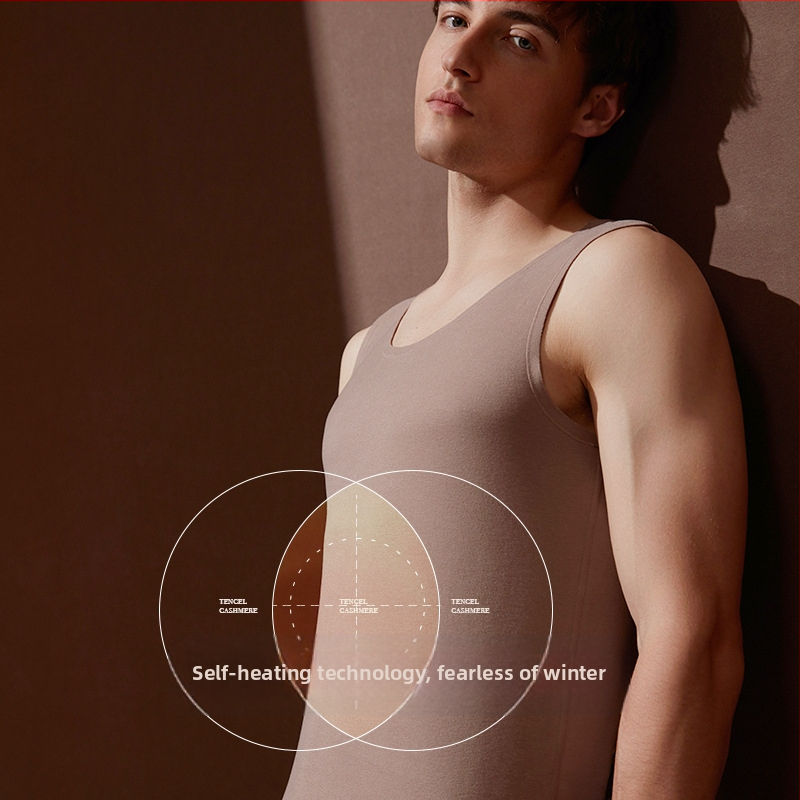 Термална жилетка, самоподгряваща Lyocell-кашмир, дебела 251-300 г/м², Безшевна, Кръгла яка