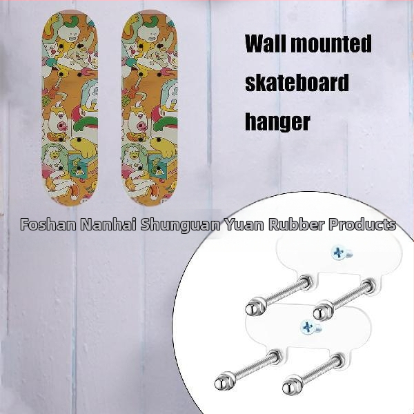 Akrylový nástenný stojan na skateboard a snowboard; moderný minimalistický dizajn, skrutkové uchytenie, jednoúrovňové skladovanie pre spálňu a obývaciu izbu