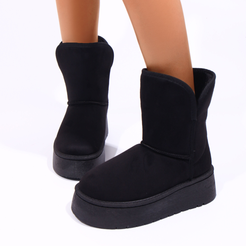 Sniega zābaki ar nubuka augšu, gumijas zole, vidēja garuma kāja, apaļa purngala, slip-on