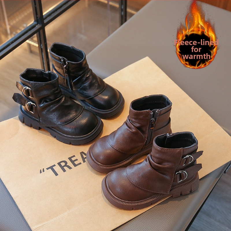 Dievčenské módne čižmy, mikrovláknová koža, stredne vysoké do lýtka, gumová podrážka, bočný zips